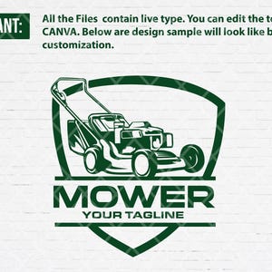 6 Canva Editable Lawn Mower Logo | Customizable Landscaping Template ...