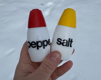 Vintage salt and pepper shaker/ ketchup and mustard colors