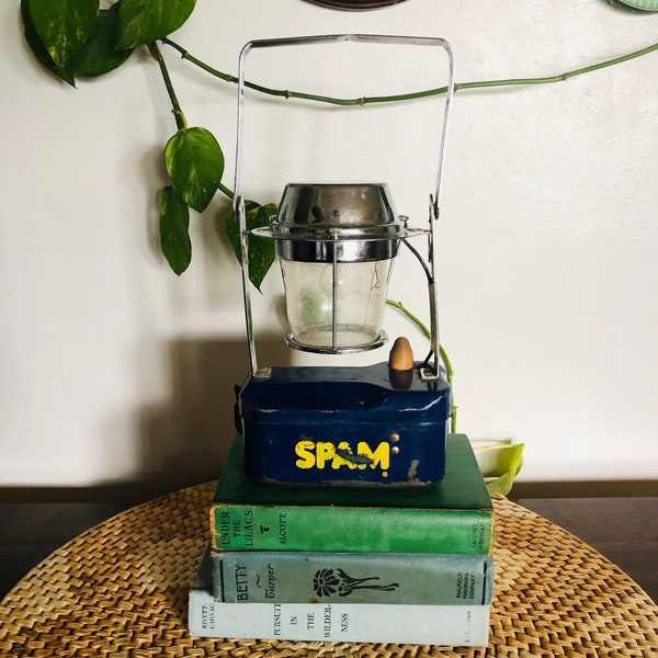 Vintage Spam lantern/ spam decor/ vintage spam/