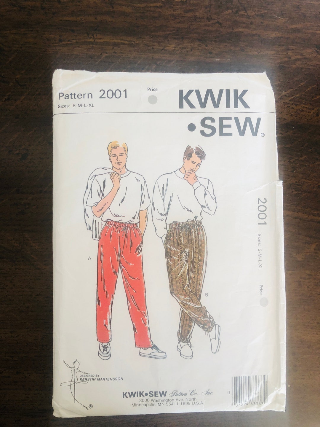 Vintage Elastic Waist Retro Pants Pattern/ Retro Pants/ 80s Pants