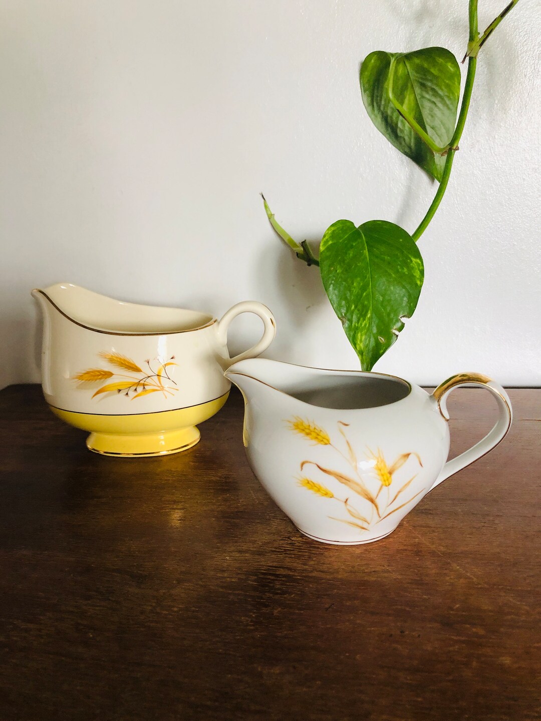 Country Creamers/mis Matching Wheat Design Creamers/ Vintage Etsy