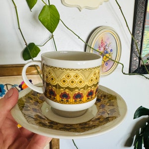 Vintage English Doulton Paraquet tea cups and saucer collection/ vintage 70’s tea cup and saucer/