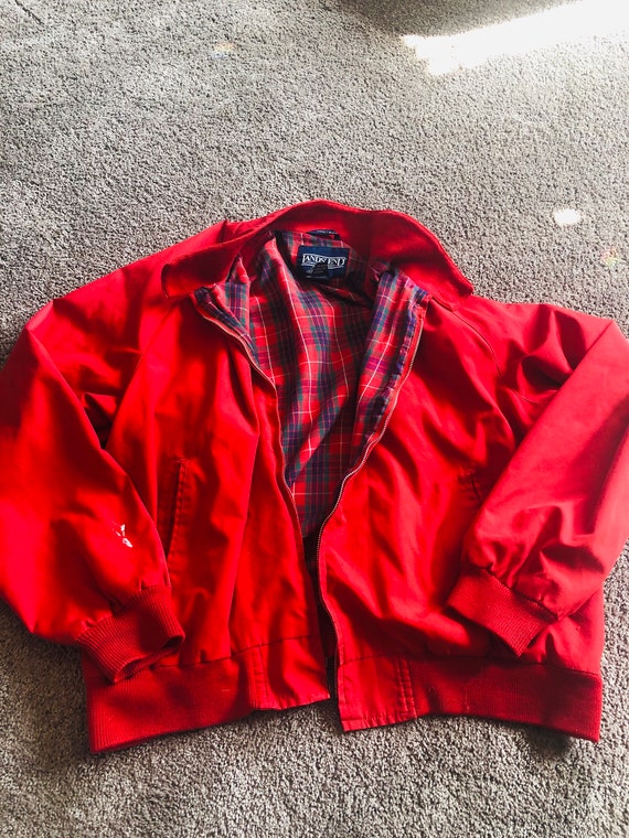 Vintage Lands End jacket/ red coat/ zip up coat/ s