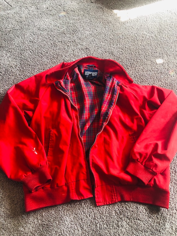 Vintage Lands End jacket/ red coat/ zip up coat/ s