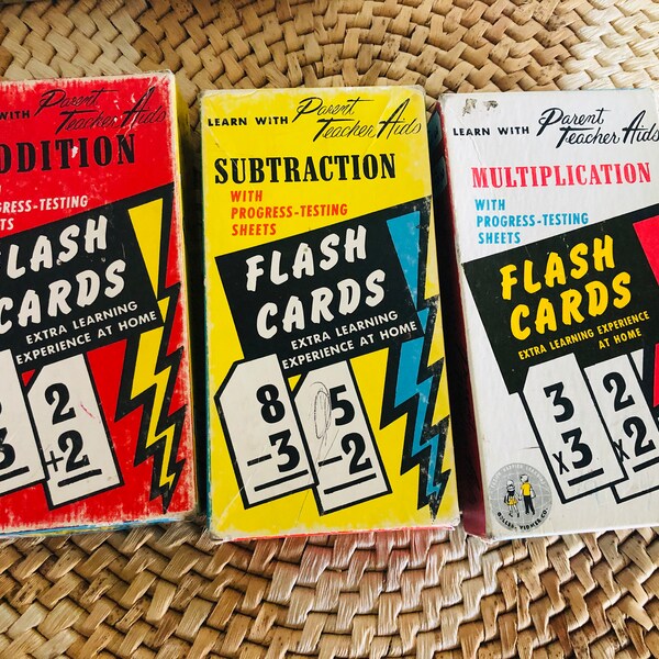 Vintage Flashcards Etsy