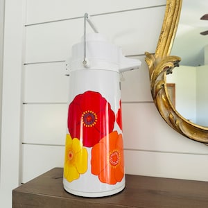 Vintage Kings 60’s flower Airpot dispenser/ coffee/ tea/ water dispenser/ vintage kitchen pump/