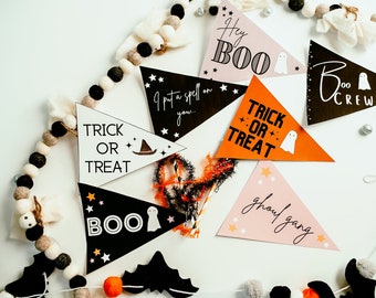 Halloween Pennant Flags Printable DIY Decor Instant Download