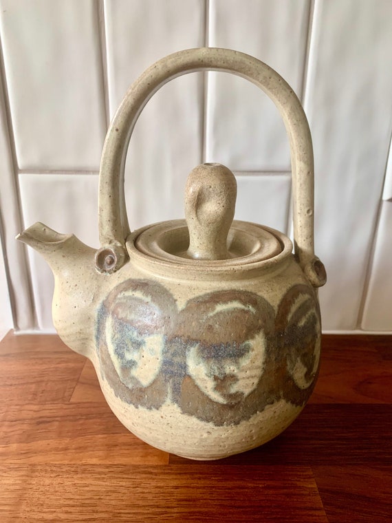 Vintage 1977 Handmade Ceramic Tea Pot Malcolm Stanley Studio 