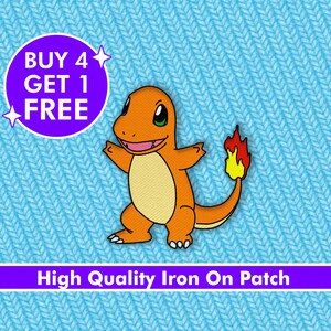 Pokemon Iron on Patches Patch Denim Embroidery Eevee, Charizard,  Charmander, Pikachu, Squirtle, Bulbasaur, Meowth, Pokeball 