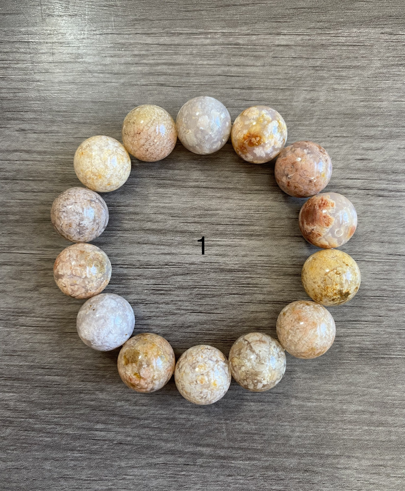 14.5mm Sakura Cherry Blossom Elastic Bracelet in Popcorn