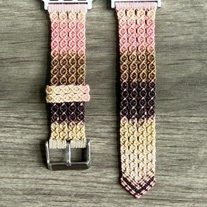 Handmade Macrame Apple Watch Band: Blushing Rose Dusk Woven Strap (38/40/41mm)