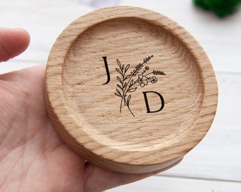 Engagement Ring Dish, Wooden wedding ring Dish, Engagement Ring pillow for wedding ceremony, 5th Anniversary, Christmas Wife Gift Couples