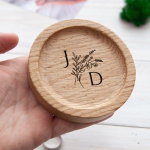 Engagement Ring Dish, Wooden wedding ring Dish, Engagement Ring pillow for wedding ceremony, 5th Anniversary, Christmas Wife Gift Couples