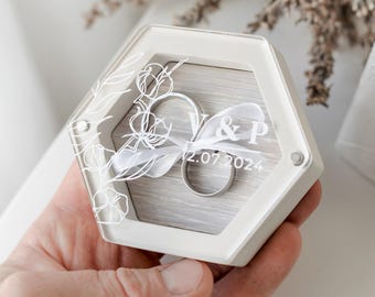 Wedding ring box for ceremony custom logo, Ring Bearer Pillow Alternative standesamt Ceremony