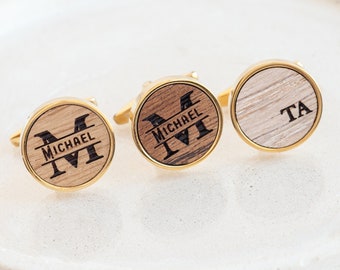 Boîte à propositions de garçons d'honneur en bois personnalisée monogramme de boutons de manchette, cadeau d'anniversaire, cadeau d'anniversaire de 10 ans pour mari, boutons de manchette personnalisés
