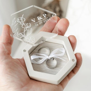 Ringbox hochzeit - Wedding Ring Box for ceremony custom logo Ring Bearer Pillow SG
