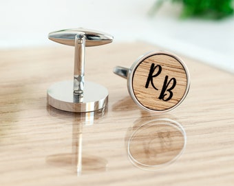 Cufflinks For Men, Initials groomsmen proposal box cufflinks wooden, Gift Bachelor Party, personalized gifts for dad, father of bride gift