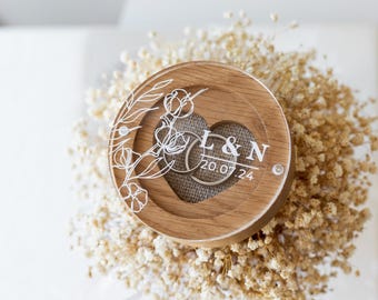 Wooden Ring Box Personalized ringkissen hochzeit  Wedding Ring Bearer Box for ceremony SG