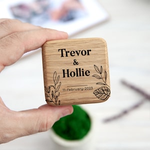 Square Ring bearer box for wedding ceremony, custom ringbox standesamt, Personalize ring holder, Infinity sun ringbox engagement gifts bride image 1