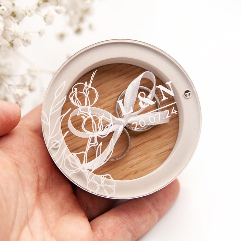 Handcrafted magnet gypsum ring box for the bride