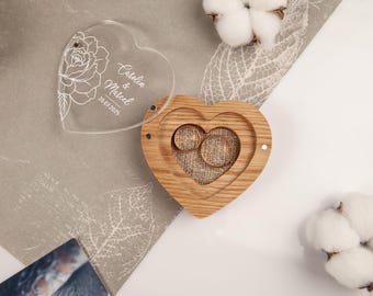 Porte Alliances Bois Rond Ring Bearer Box Alternative heart FG