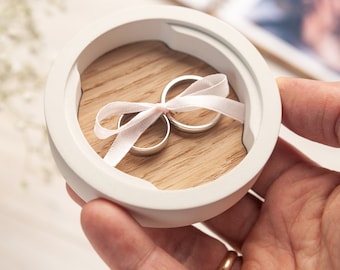 Ringkästchen hochzeit, scatola per anelli di fidanzamento in gesso personalizzata, scatola per portafedi nuziali personalizzata, piatto per anelli alternativo, cuscino per anelli