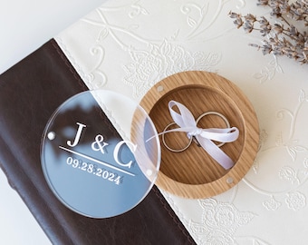 Wood Ring Box custom: Engraved Wedding Ring Bearer Box DF