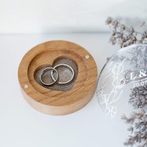 Caja de madera para anillos, caja personalizada para anillos de boda, caja para portador de anillos para ceremonia SG imagen 11
