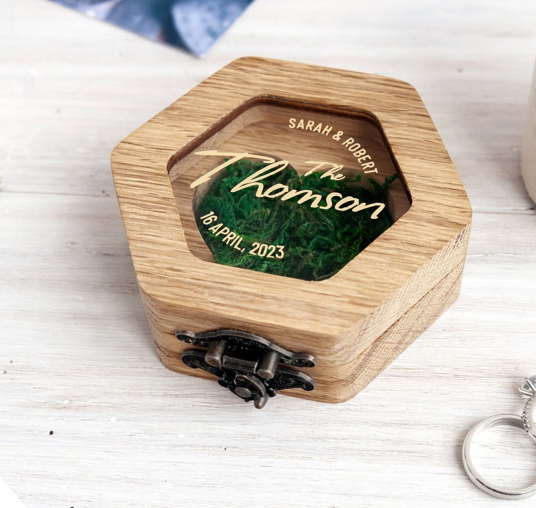Custom Ring Box for Wedding Ceremony Hexagon Personalized - Etsy