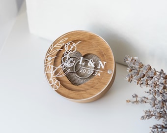 Wooden Ring Box Personalized for Wedding Ceremony, Classic wood Ring Holder SG