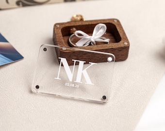 Dog Wedding Ring Bearer Box, Personalized Wooden Ring Box for Collar SG