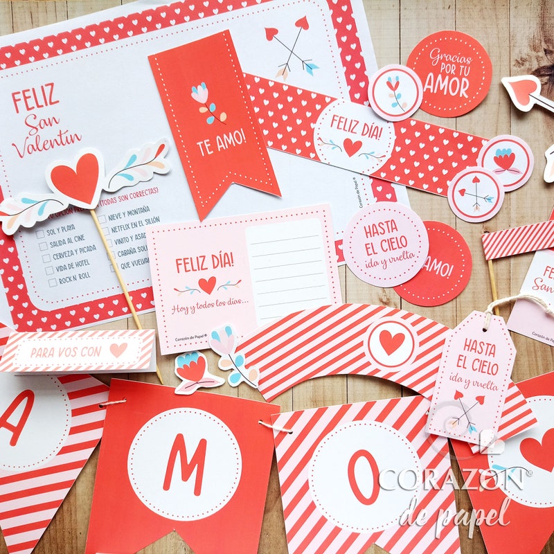 Decoracion para cartas de san valentin - Etsy México