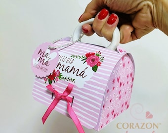 Plantilla Caja cartera para taza Día de la Madre