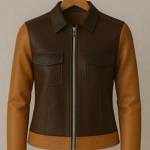 Women&#39;s Brown Leather Jacket-Real Lambskin Custom Made Leather Jacket For Women-Classic Style Fitted Leather Coat For Women-Gift for Her