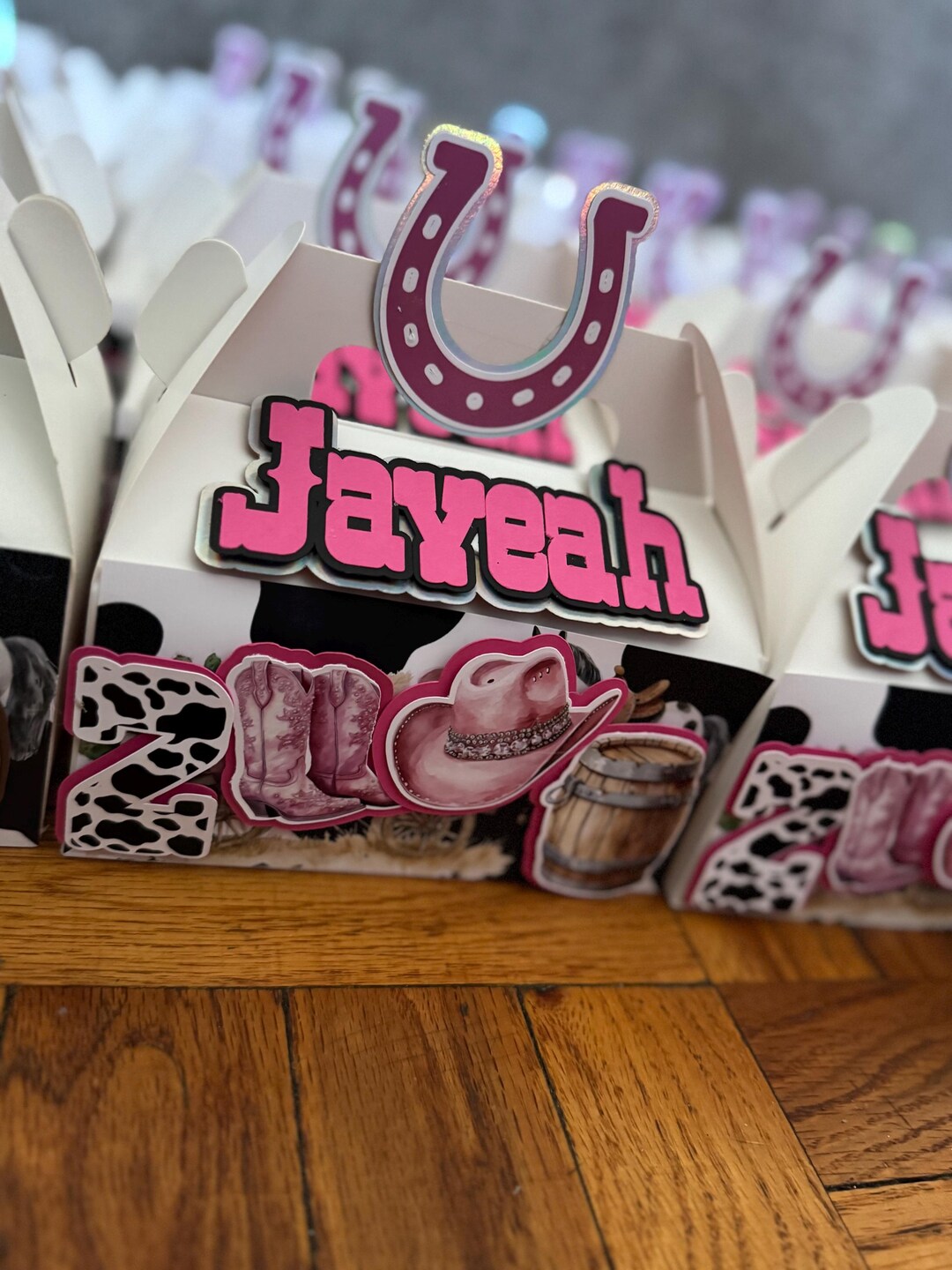 Pink Rodeo Theme Gable Box Rodeo Gable Boxes,western Birthday Favor Boxes - Etsy