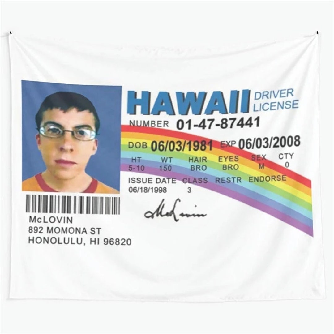 Meme Funny Tapestry Wall Hanging MC Lovin Fake ID Driver Etsy