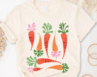 Carrot Shirt, Carrot Top Tee, Farmer Shirt, Maximalist Carrot Shirt, Farmers Market Top, Carrot Gardener, Plant Mom, Plant Dad, Veggies