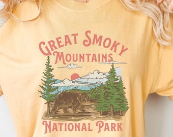 comfort colors shirt for festival Smokey Mountains tshirt for vacay national parks tee shirt for her tank top tee oversized comfort colors