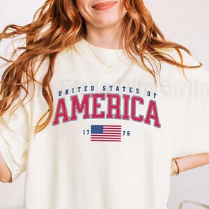 America 1776 Shirt, USA Comfort Colors Tshirt, 1776 College Type Classic Patriotic Unisex Tee, Memorial Day 4th of July