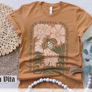 Bee Shirt, Wild Flower Nature Shirt, Teacher shirt, Inspirational shirt, Mom shirt, Kindness Shirt Positive Shirt, Minimalist Color Tshirt