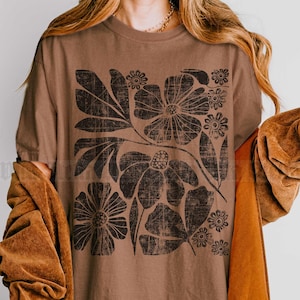Boho Wildflowers Comfort colors Shirt, Distressed Flowers Tshirt, Matisse Floral Graphic Shirt, Flower Market, Soft Goth Fairy Core