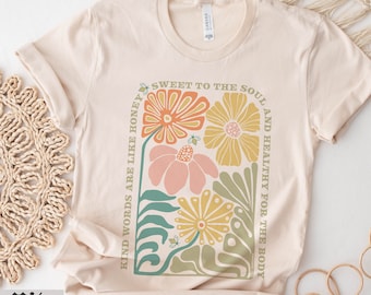 Flower Shirt, Be Kind, Flower Shirt Aesthetic, Floral Bee Graphic Tee, Floral Shirt, Proverbs T-shirt, Wild Flower Shirt, Wildflower T-shirt