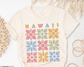Hawaii Quilt Block Shirt, Quilt Shirt, Hawaiian Quilt Design Inspired Tshirt, Tshirt For Hawaii, Quilt Retreat Tee, Quilter Gift