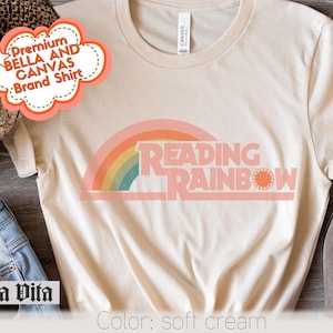 Reading rainbow shirt love to read tee for her funny librarian tee reading retro tshirt for gift for book lover shirt for him shirt teacher
