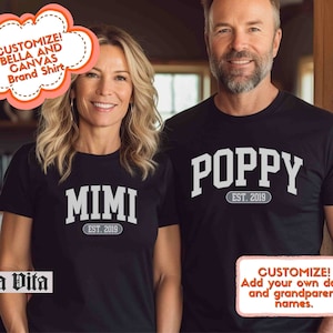 Custom Grandparent Shirt, Poppy Shirt, New Grandma and Grandpa To Be Gift, Pregnancy Announcement Shirts, Mothers Day Fathers Day Tees