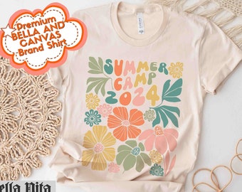 Sommer Camp Shirt Wildblumen T-shirt, Anpassen Jahr, Camp Counselor Shirt, Mädchen Sommer Tshirt, Womens Blumen Shirt
