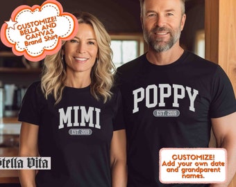 Custom Grandparent Shirt, Poppy Shirt, New Grandma and Grandpa To Be Gift, Pregnancy Announcement Shirts, Mothers Day Fathers Day Tees