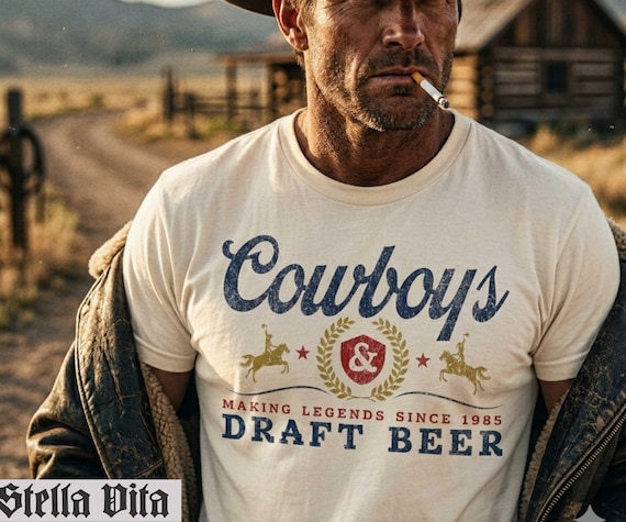 Vintage Cowboy Draft Beer Shirt, Comfort Colors Western Graphic Tee, Retro Rodeo T-Shirt, Coastal Cowboy Sweatshirt, Mens & Womens Gift