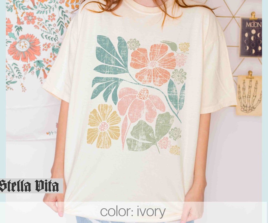 Floral T Shirt, Comfort Colors, Wildflower Tshirt, Wild Flowers, Gift ...