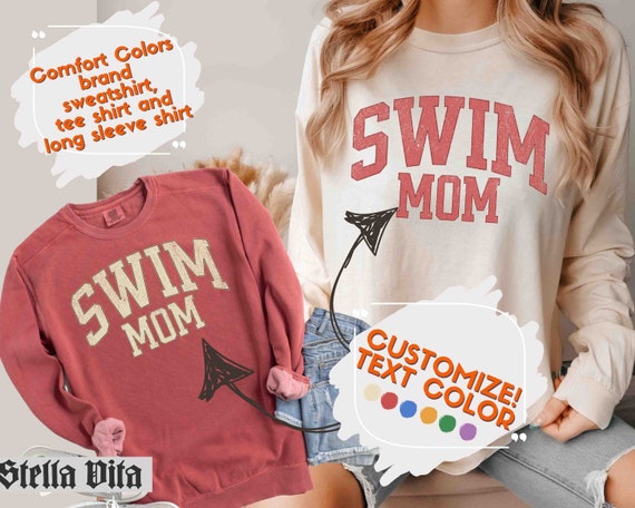 Swim Mom Shirt Comfort Colors Sweatshirt And Long Sleeve, Customize Team Color, Sport Mom Comfort Colors Tshirt, Mothers Day Gift